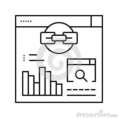 website link analytics line icon vector illustration Vector Illustration