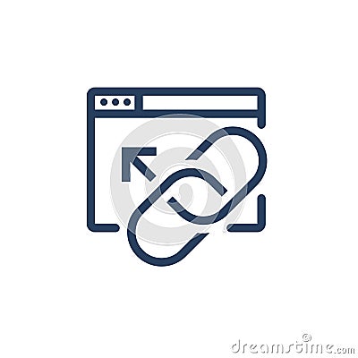Website Link & Connectedness Icon with Chain Link Vector Illustration