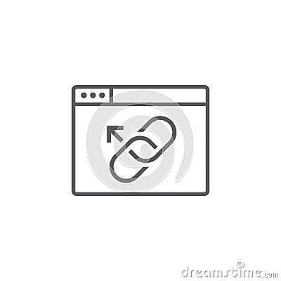 Website Link & Connectedness Icon with Chain Link Vector Illustration