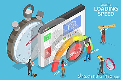 Website Loading Optimization, Page Speed and SEO. Vector Illustration