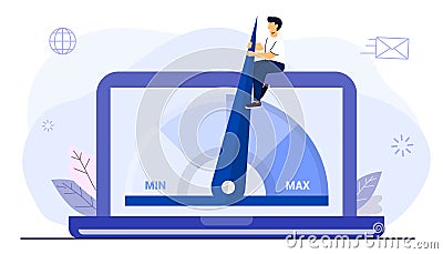 Website loading optimization Page speed and SEO Vector Illustration