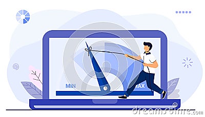 Website loading optimization Page speed and SEO Vector Illustration