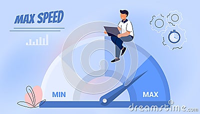Website loading optimization Page speed and SEO Cartoon Illustration