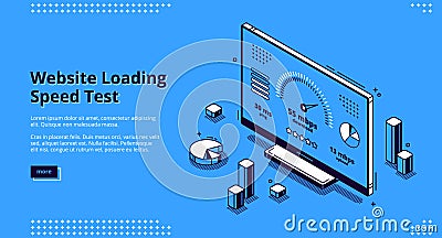 Website loading speed test vector banner Vector Illustration