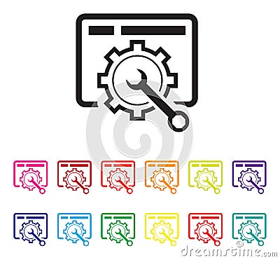 Website maintenance icon set Vector Illustration