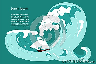 Website in a marine style Vector Illustration
