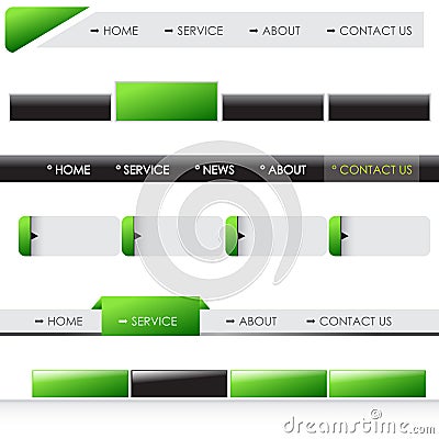 Website menu bars Vector Illustration