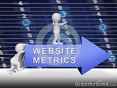 Website Metrics Business Site Analytics 3d Rendering Stock Photo