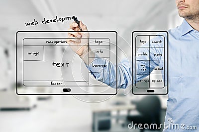 Website and mobile app development Stock Photo