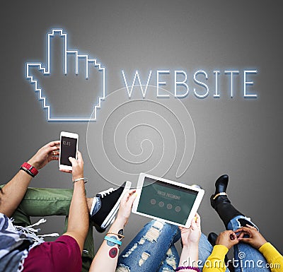 Website Mouse Cursor Click Pixel Concept Stock Photo