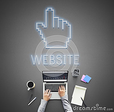 Website Mouse Cursor Click Pixel Concept Stock Photo