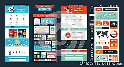 Website page template. Web design Vector Illustration