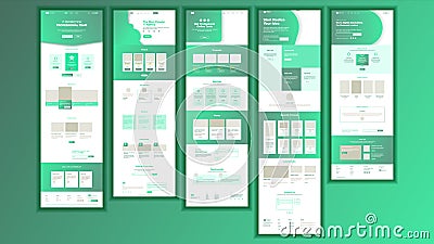 Website Page Vector. Business Website. Web Page. Landing Design Site Scheme Template. Product Testimonial. Company Vector Illustration