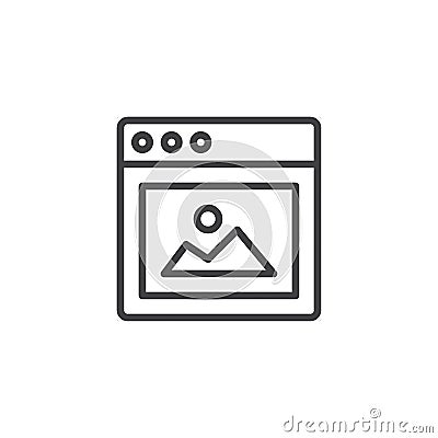 Website Picture outline icon Vector Illustration