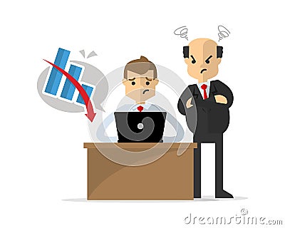 Vector of a businessman or employee get unsuccessful work, watch Vector Illustration