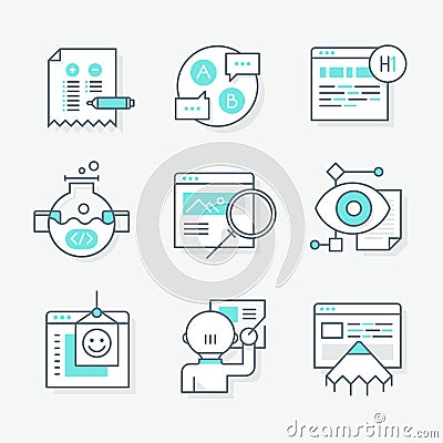 Website Redesign Icons Vector Illustration