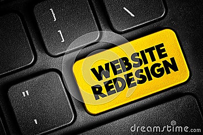 Website Redesign text button on keyboard, concept background Stock Photo