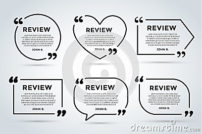 Website review quote blank template Stock Photo