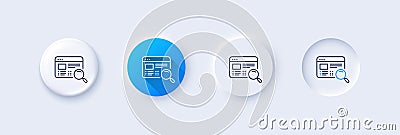 Website search line icon. Find internet page results sign. Line icons. Vector Vector Illustration