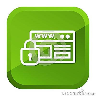 Website Security Padlock Icon. Green Button. Eps10 Vector Vector Illustration