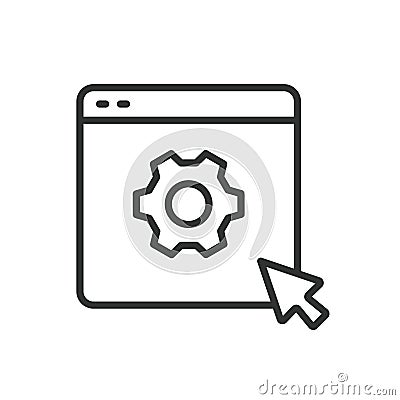 Website settings, icon in line design. Website, settings, configuration, options, preferences, user, controls on white Vector Illustration