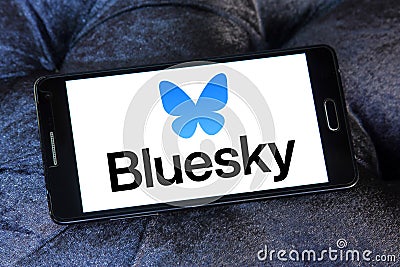 Bluesky social network logo Editorial Stock Photo