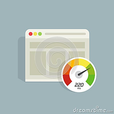 Website speed loading time vector icon, web browser seo analyzer Vector Illustration