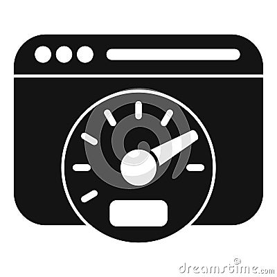 Website speed optimization showing fast loading time with speedometer Vector Illustration
