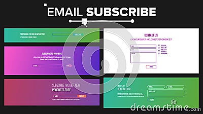 Email Contact, Subscribe Form Vector. Text Box And Button. Submit Form. Illustration Vector Illustration