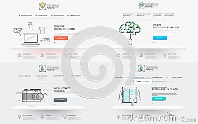 Website template elements collection: Vector Illustration