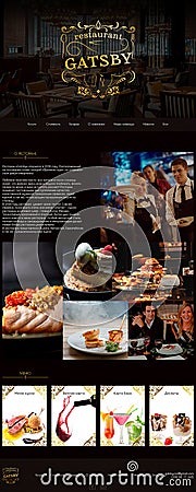 Website template for restaurant Editorial Stock Photo