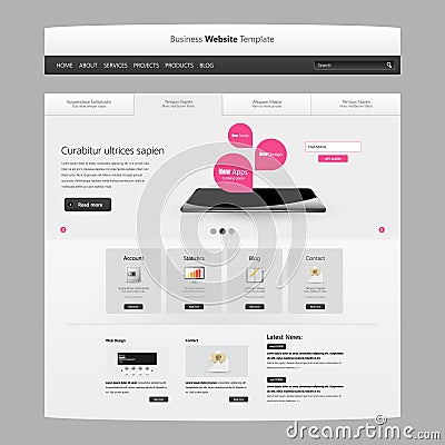 Website Template Vector Design, Modern Clean Style Vector Illustration