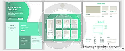 Website Template Vector. Page Business Background. Landing Web Page. Web Design And Development. Cash Contract. Business Vector Illustration