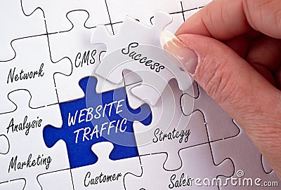 Website traffic puzzle Stock Photo