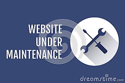 Website under maintenance text with tools graphics against blue background Stock Photo