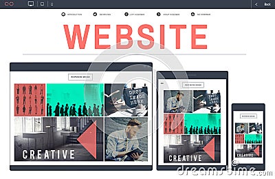 Website Web Design WWW Homepage Digital Device Concept Stock Photo