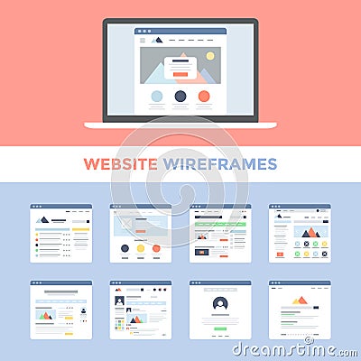 Website Wireframes Vector Illustration