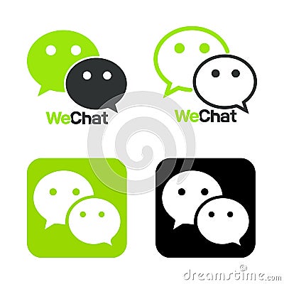 Wechat logo, symbol. Web icon comments color. Messenger icon Vector illustration Vector Illustration