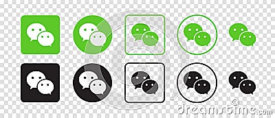 WeChat vector logo icon set. Vector illustration Vector Illustration