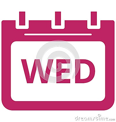 Wed, wednesday Special Event day Vector icon that can be easily modified or edit. Stock Photo