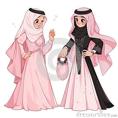 Wedding Arab princess doll wearing arab dress, tiny flowers, AI Generated Stock Photo