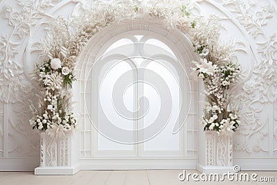 wedding arch with flowers for wedding ceremony Stock Photo