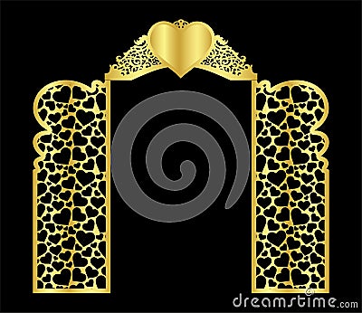 wedding arch gate template for cutting from vinyl the decor is a stylized openwork pattern of. Vector Illustration