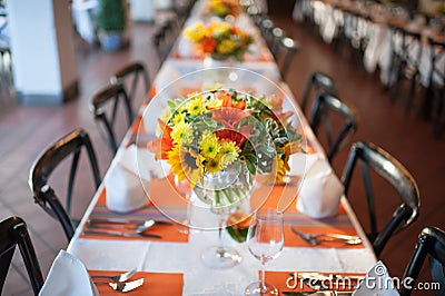 Wedding and Banquet table Stock Photo