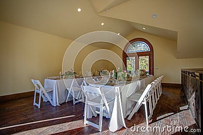 Wedding banquet tables Stock Photo