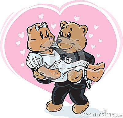 Wedding bears Vector Illustration