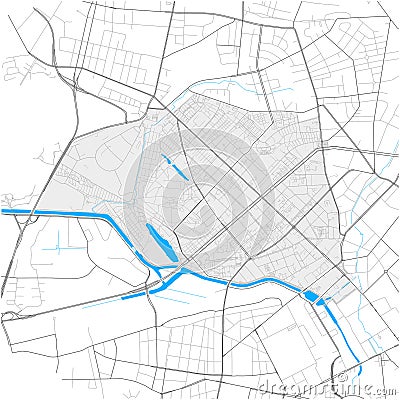 Wedding, Berlin, Deutschland high detail vector map Vector Illustration