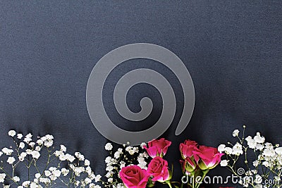 Wedding blossom red roses dark background Stock Photo