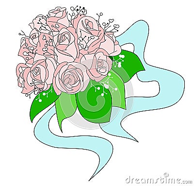 A wedding bouquet Vector Illustration