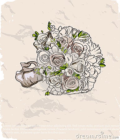 Wedding bouquet. Hand drawn illustration Vector Illustration